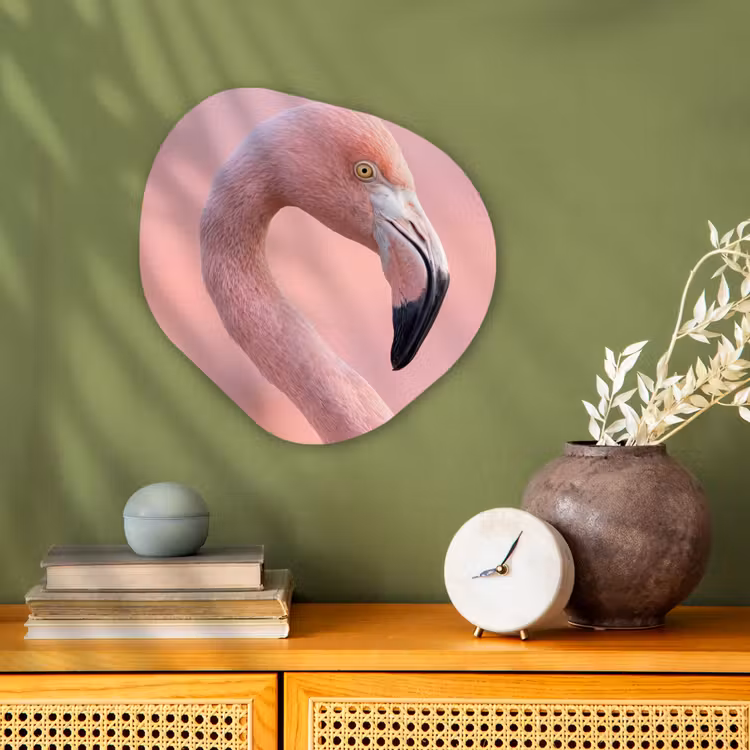 Organisch schilderij - Forex - Flamingo - Portret - Roze — 2