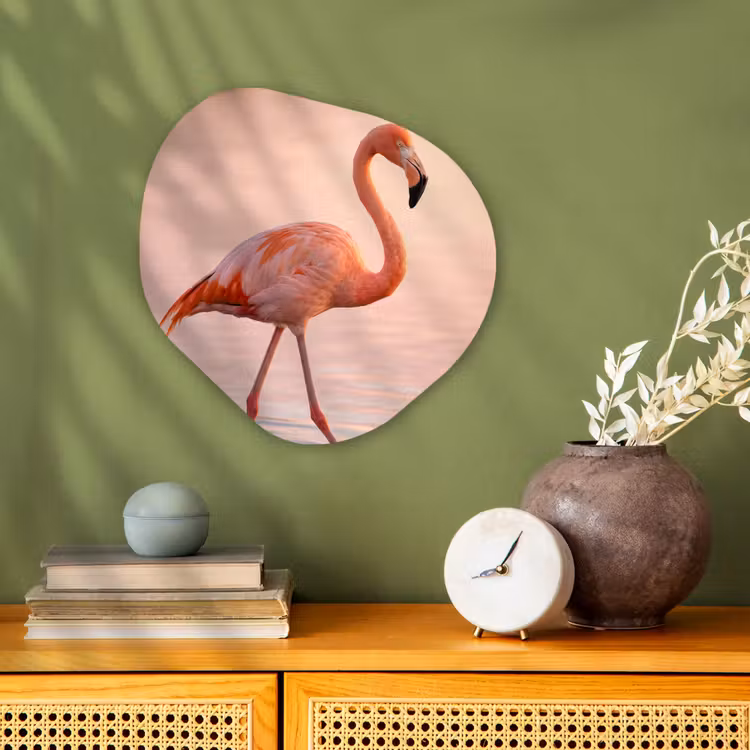 Organisch schilderij - Forex - Flamingo - Water - Roze — 2
