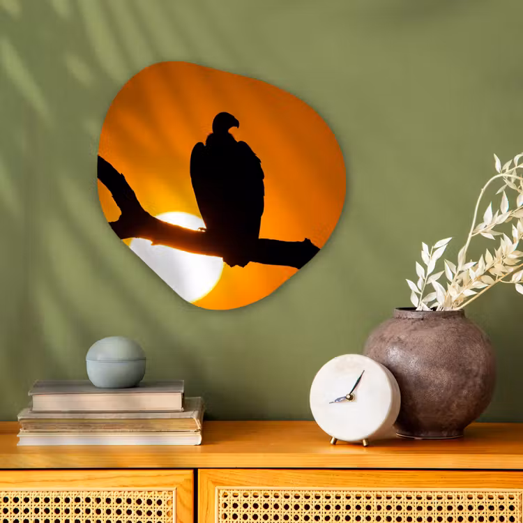 Organisch schilderij - Forex - Gier - Tak - Zon - Oranje — 2