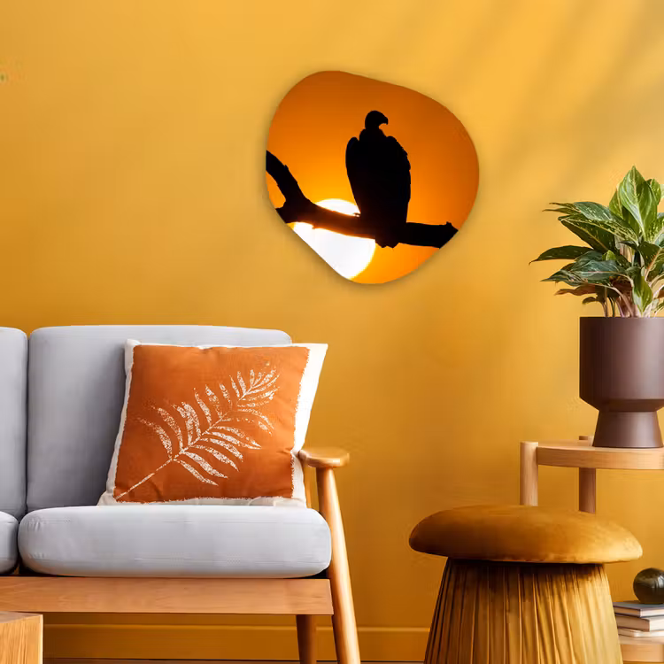 Organisch schilderij - Forex - Gier - Tak - Zon - Oranje — 3