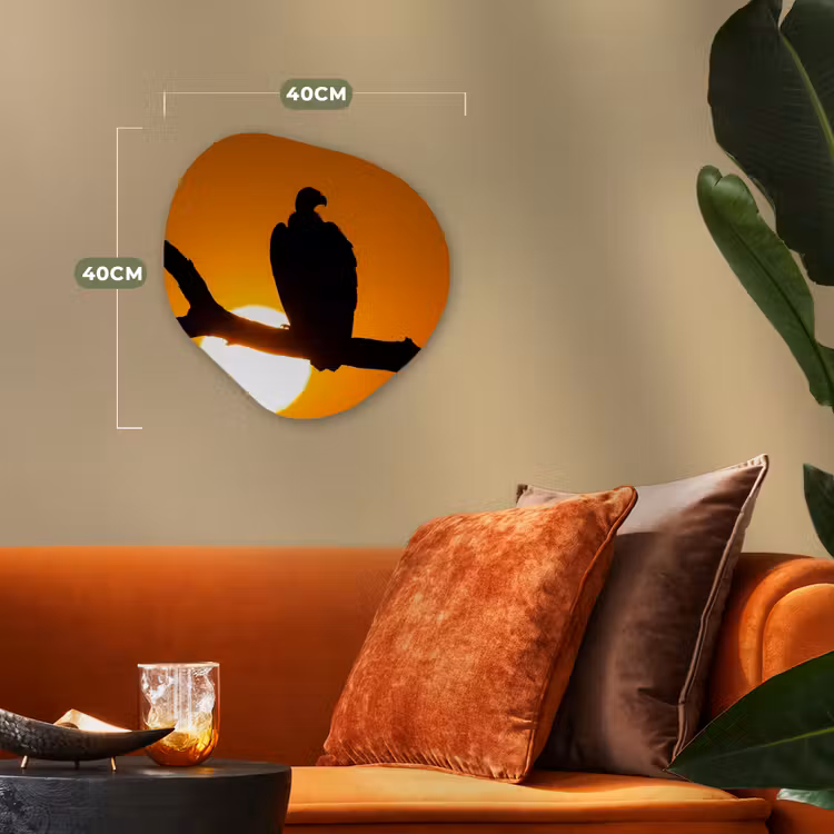 Organisch schilderij - Forex - Gier - Tak - Zon - Oranje — 4