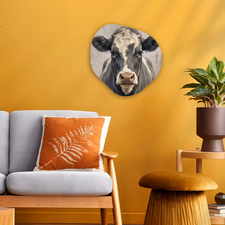 Organisch schilderij - Forex - Koe - Portret - Dieren - Modern — 3