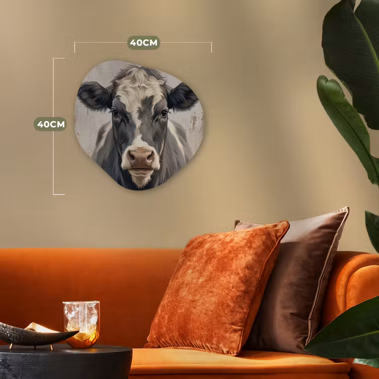 Organisch schilderij - Forex - Koe - Portret - Dieren - Modern — 4