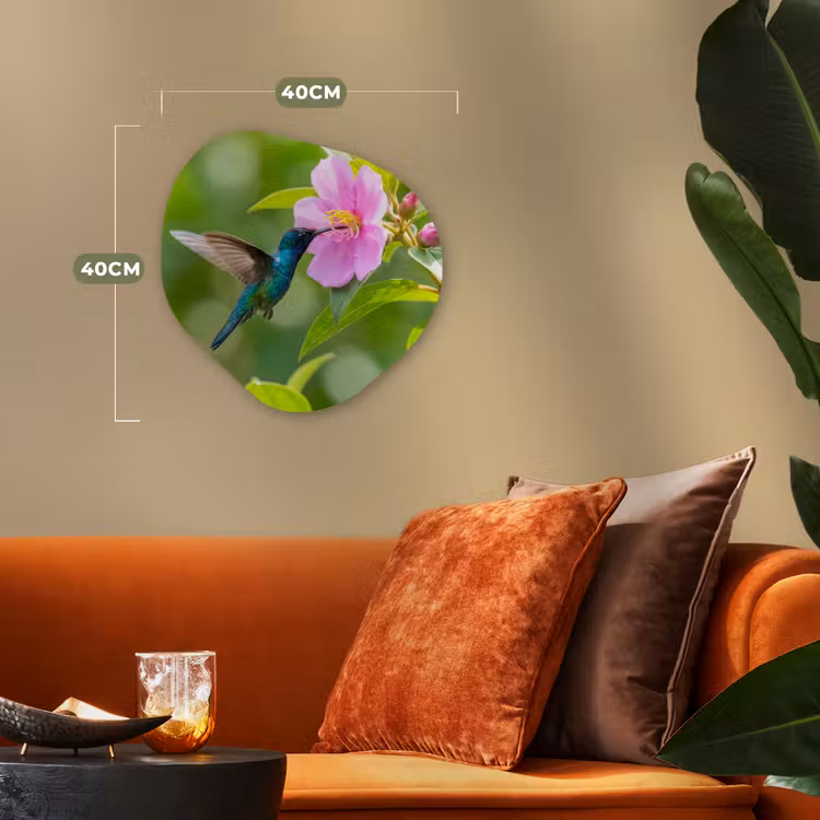 Organisch schilderij - Forex - Kolibrie - Bloem - Natuur - Groen — 4