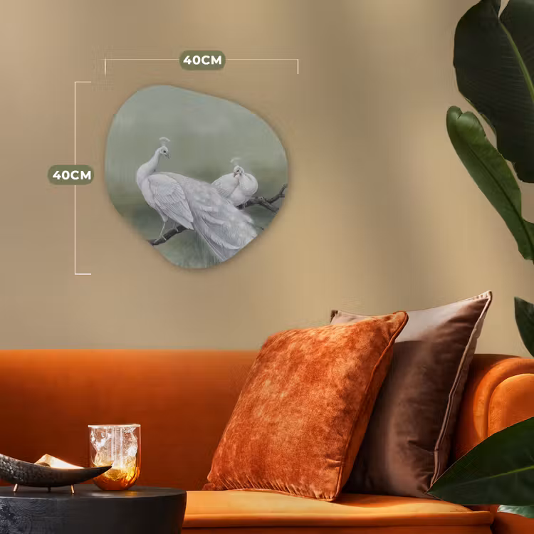 Organisch schilderij - Forex - Pauwen - Wit - Natuur - Groen — 4