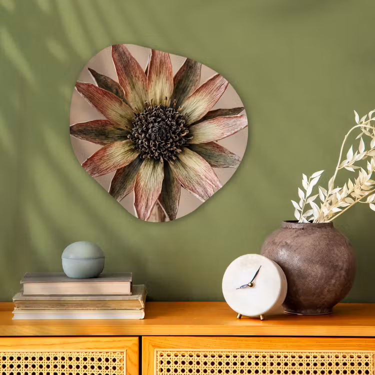 Organisch schilderij - Forex - Droogbloem - Protea - Vintage - Beige - Rustiek — 2