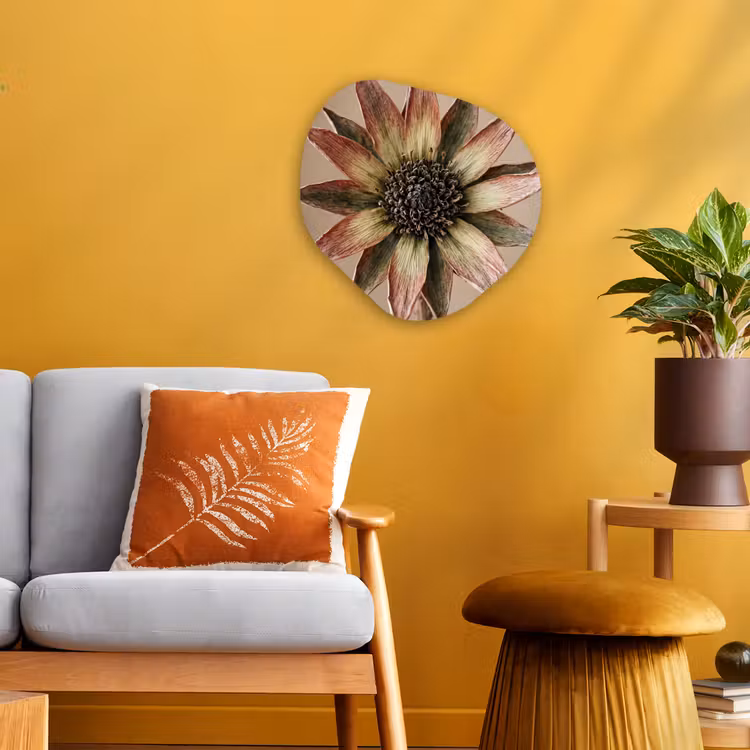 Organisch schilderij - Forex - Droogbloem - Protea - Vintage - Beige - Rustiek — 3