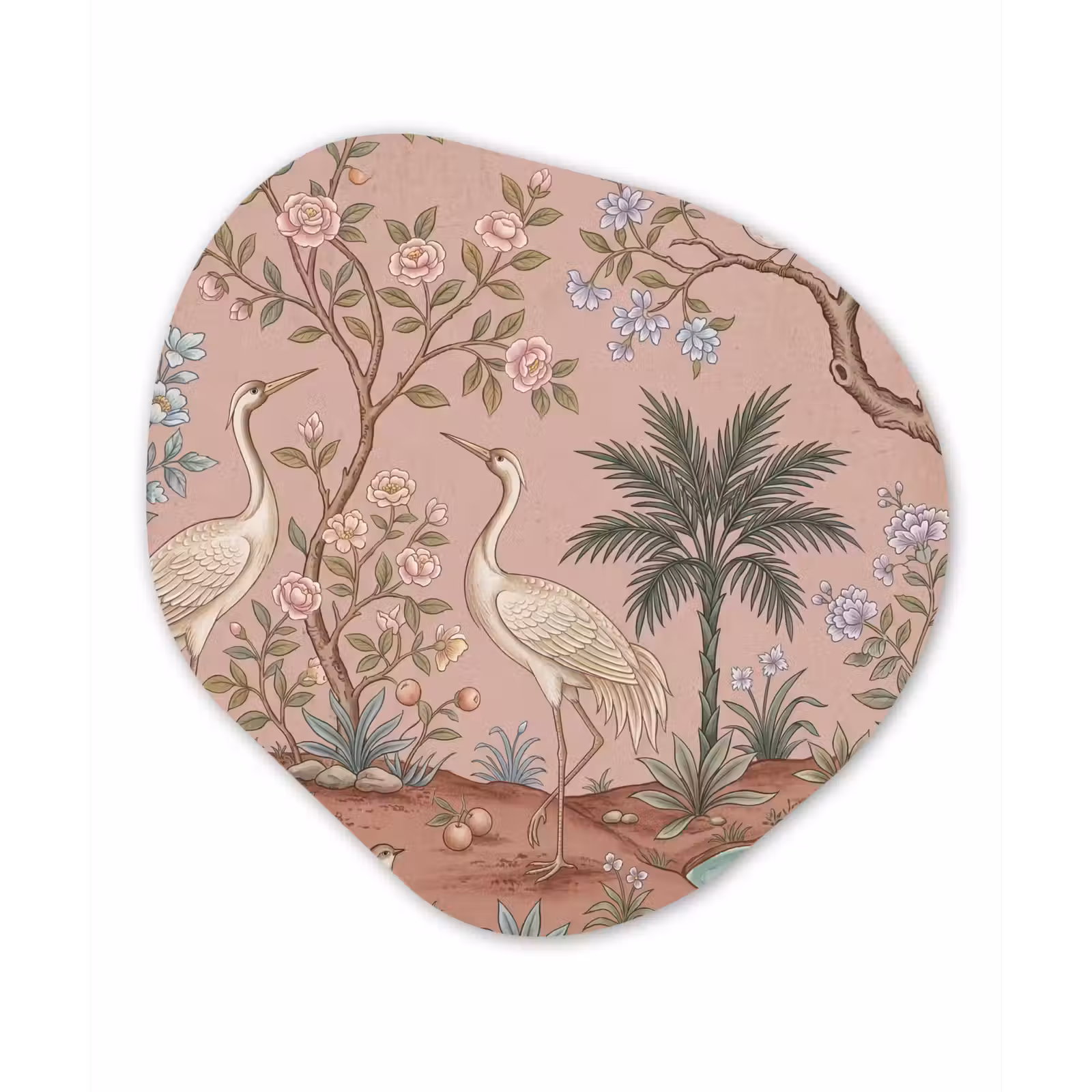 Organisch schilderij - Forex - Nostalgisch - Reigers - Roze — 1