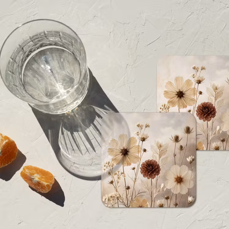 Onderzetter - Wilde bloemen - Botanisch - Vintage - Natuur - Rustiek — 3