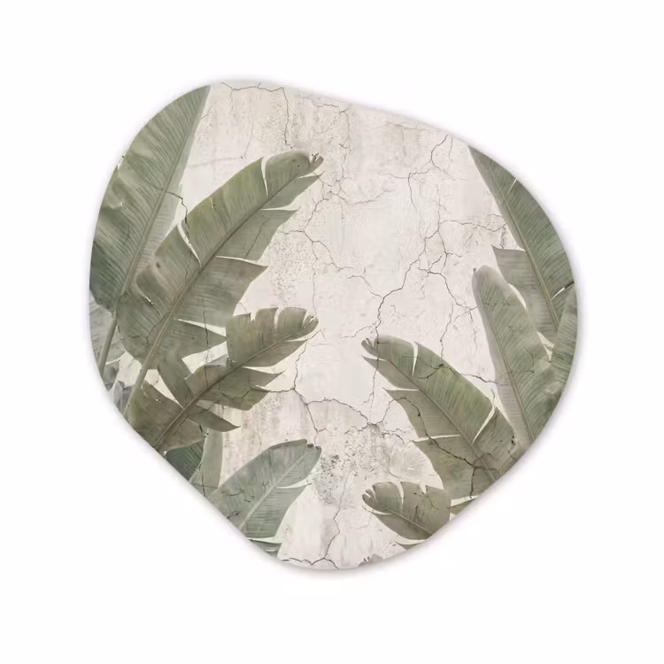Organisch schilderij - Forex - Bananenbladeren - Beton - Groen — 1