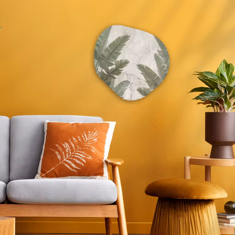 Organisch schilderij - Forex - Bananenbladeren - Beton - Groen — 3
