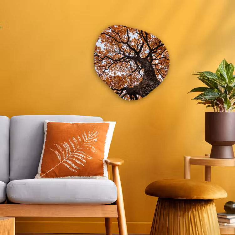 Organisch schilderij - Forex - Boom - Bladerdak - Herfst - Oranje - Sfeervol — 3