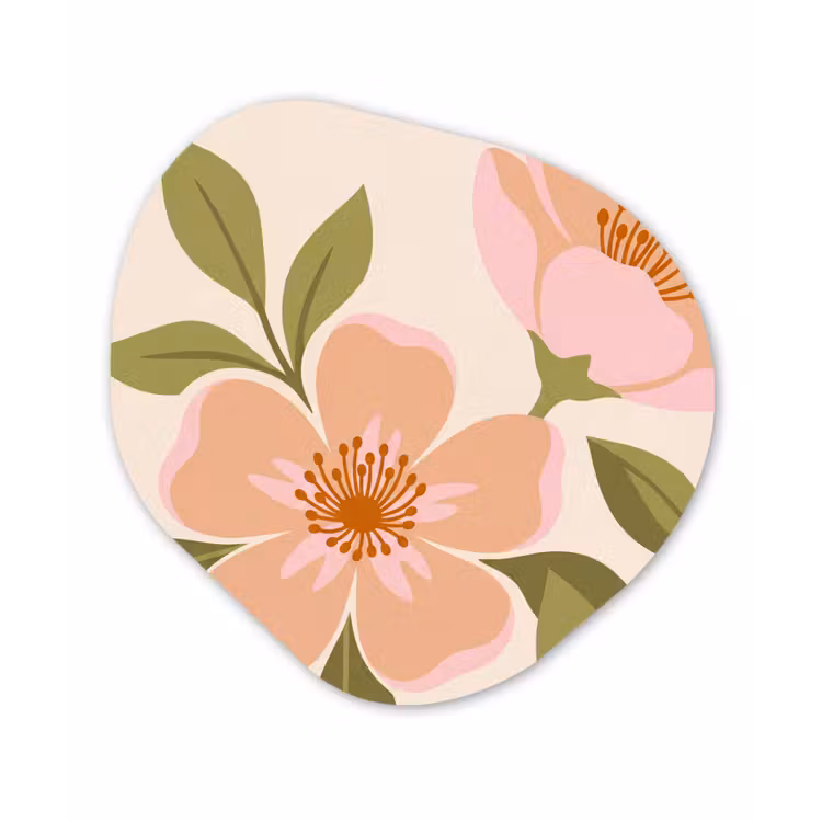 Organisch schilderij - Forex - Grafisch - Bloemen - Roze — 1