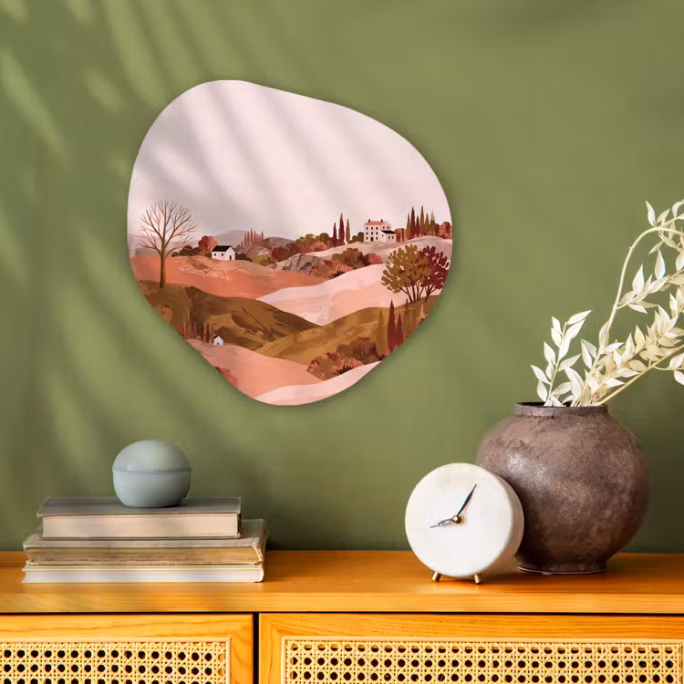 Organisch schilderij - Forex - Heuvellandschap - Grafisch - Terracotta — 2