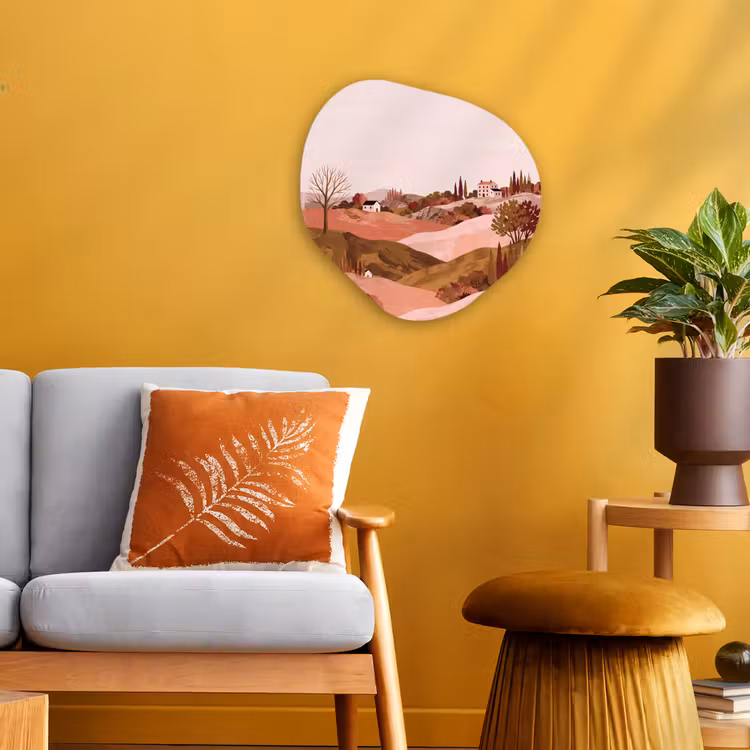 Organisch schilderij - Forex - Heuvellandschap - Grafisch - Terracotta — 3