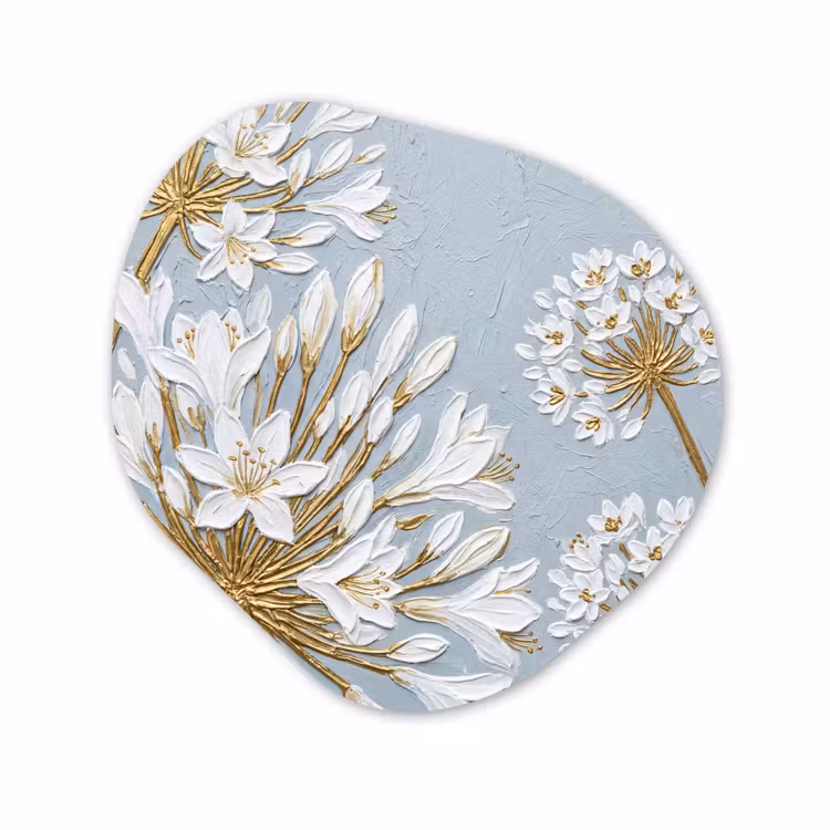 Organisch schilderij - Forex - Illustratie - Bloemen - Blauw — 1