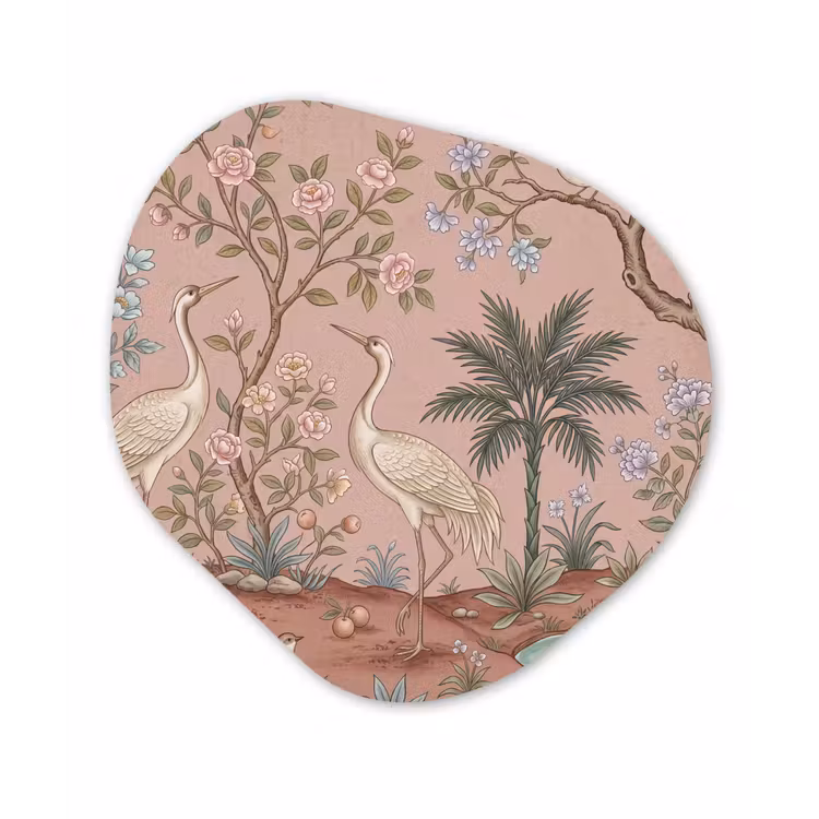 Organisch schilderij - Forex - Nostalgisch - Reigers - Roze — 1