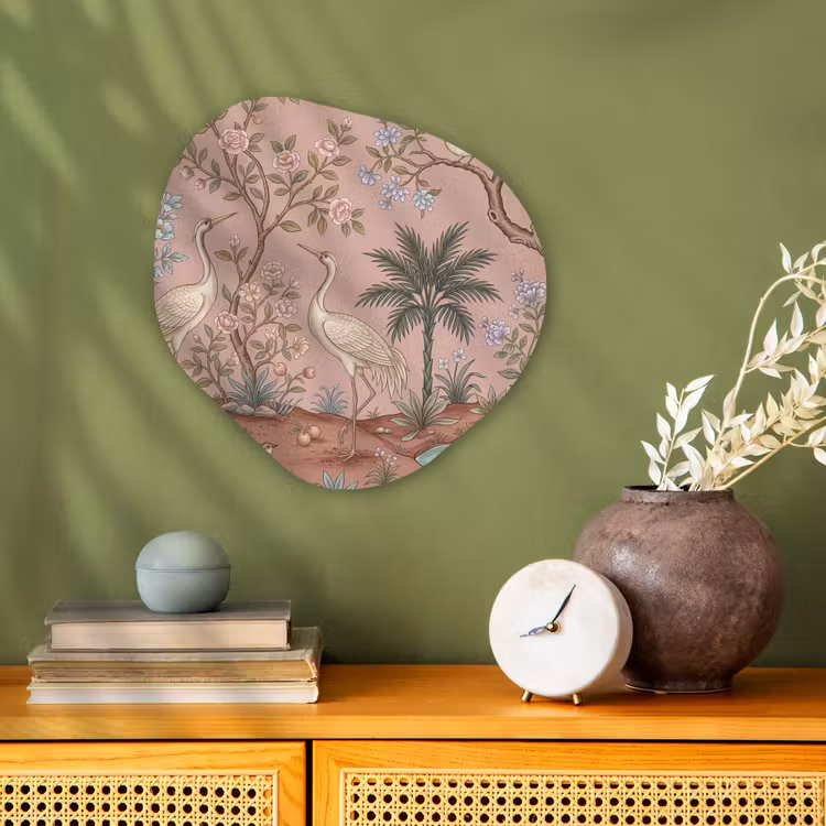 Organisch schilderij - Forex - Nostalgisch - Reigers - Roze — 2