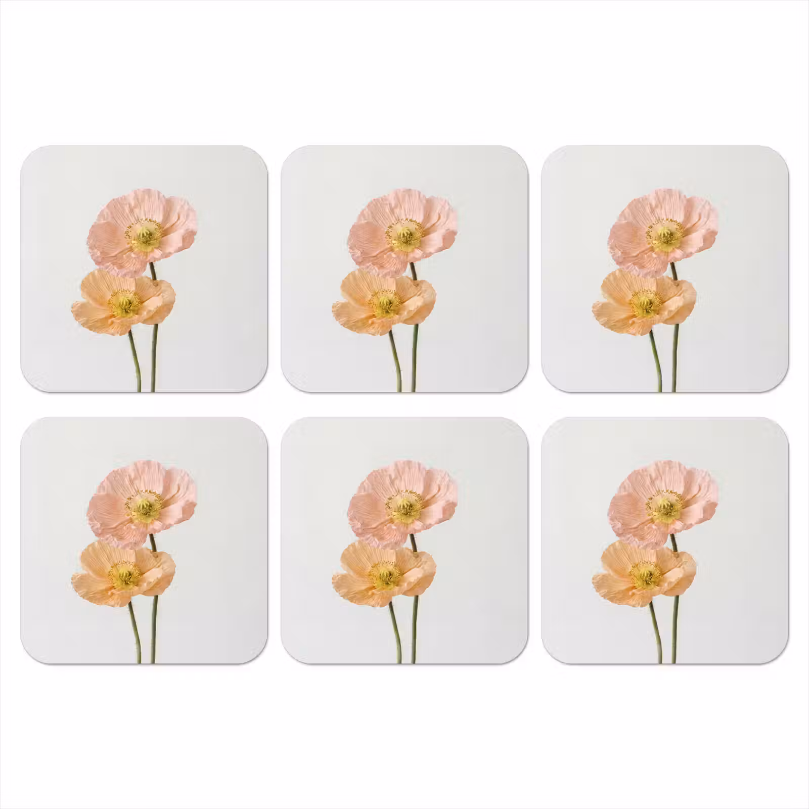 Onderzetter - Papavers - Botanisch - Roze — 1