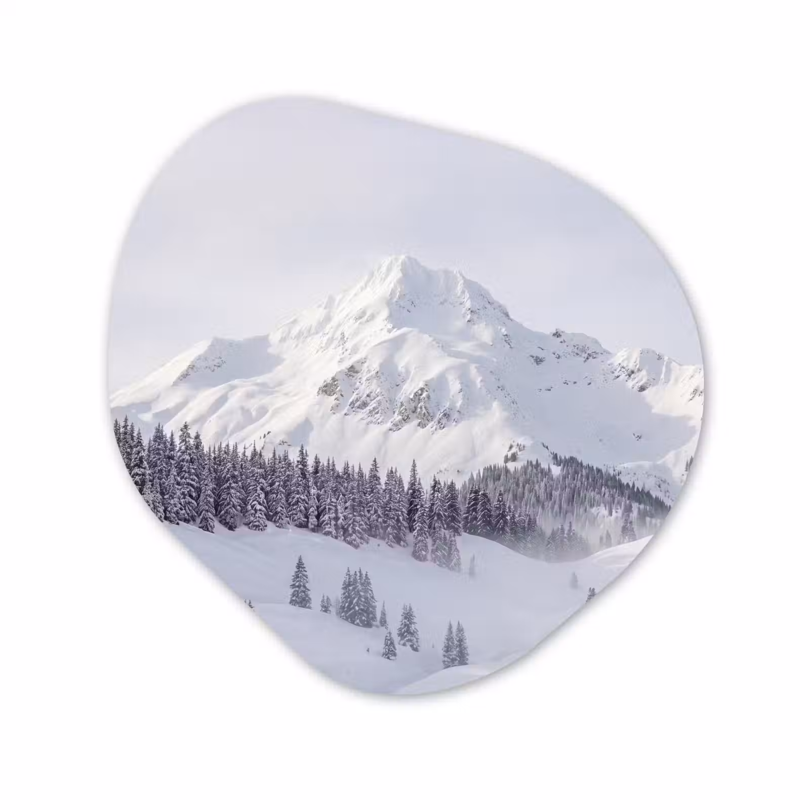 Organisch schilderij - Forex - Berg - Sneeuw - Winter - Natuur - Wit — 1