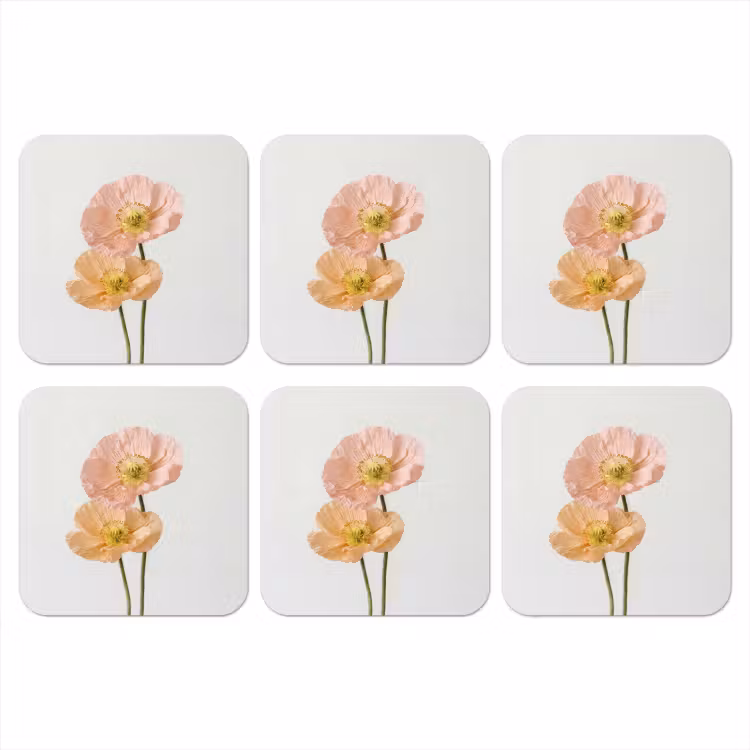 Onderzetter - Papavers - Botanisch - Roze — 1