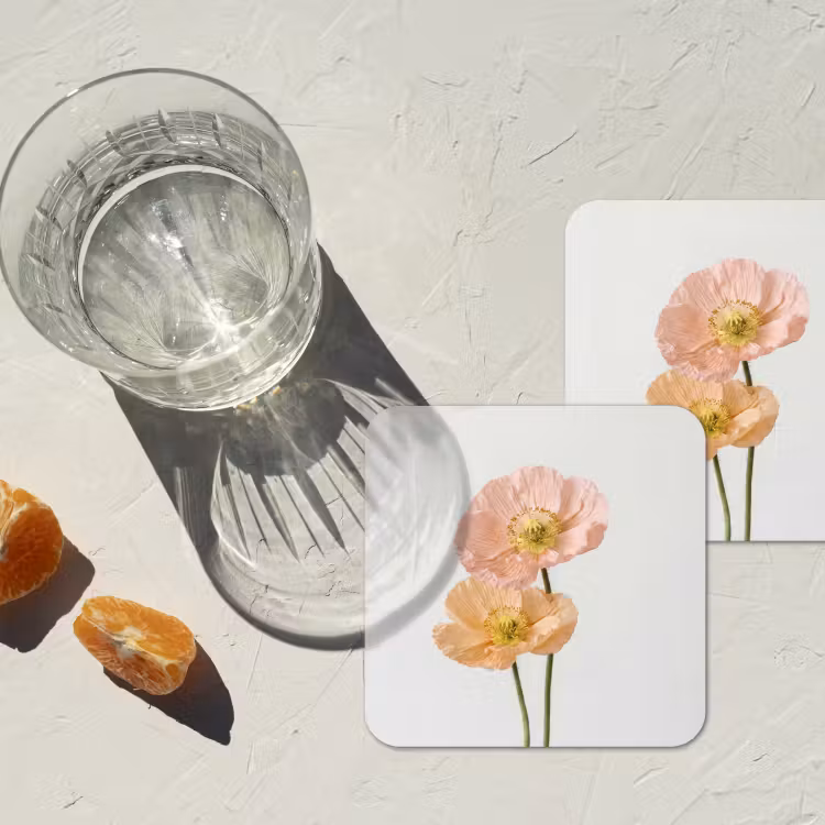 Onderzetter - Papavers - Botanisch - Roze — 3
