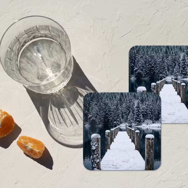 Onderzetter - Steiger - Meer - Sneeuw - Bergen - Rustgevend — 3