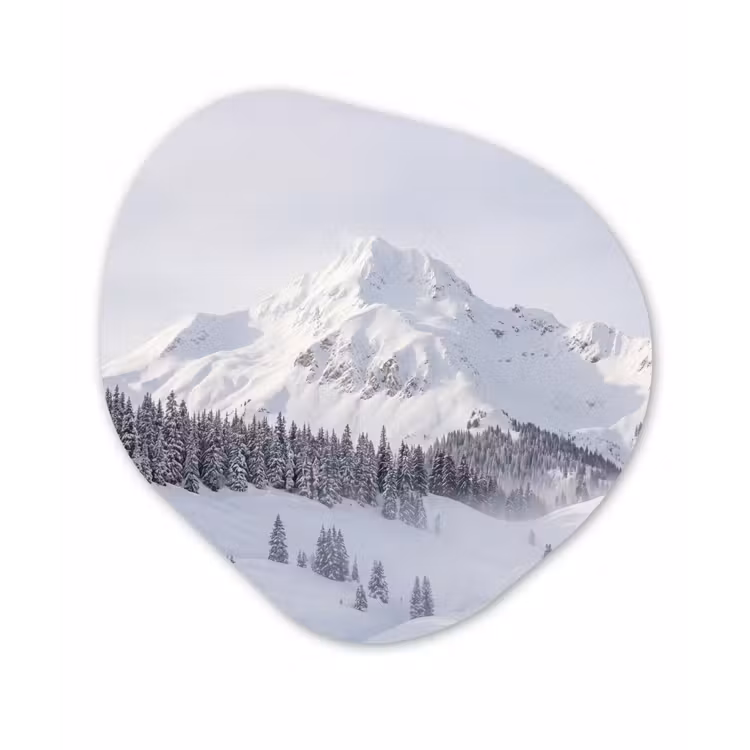Organisch schilderij - Forex - Berg - Sneeuw - Winter - Natuur - Wit — 1