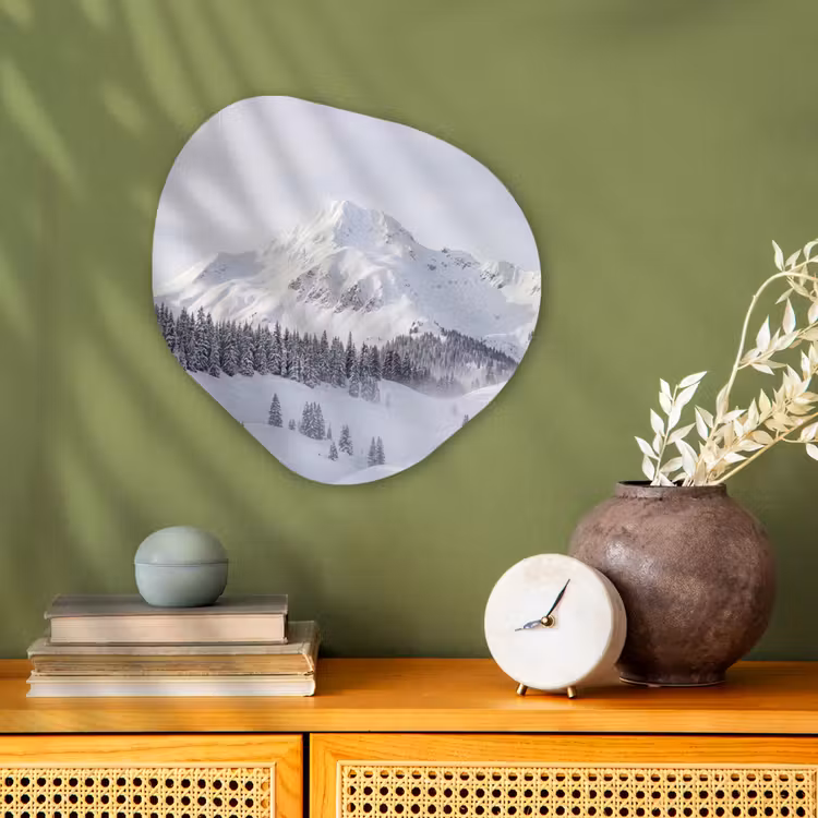 Organisch schilderij - Forex - Berg - Sneeuw - Winter - Natuur - Wit — 2