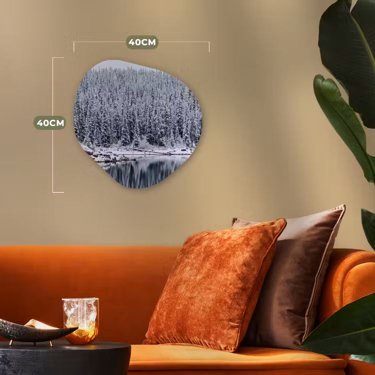 Organisch schilderij - Forex - Bos - Reflectie - Meer - Winter - Serene — 4