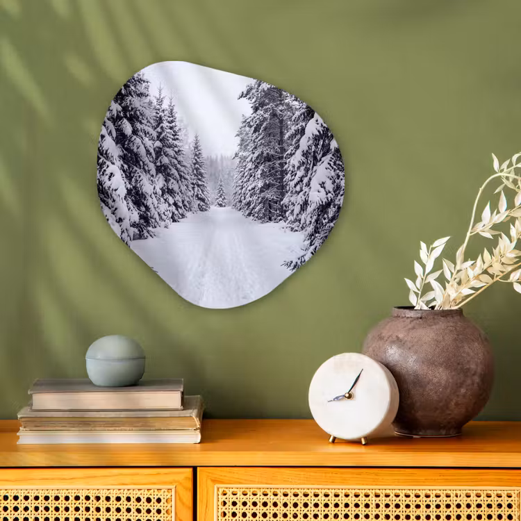 Organisch schilderij - Forex - Bos - Winter - Sneeuw - Pad - Natuur — 2