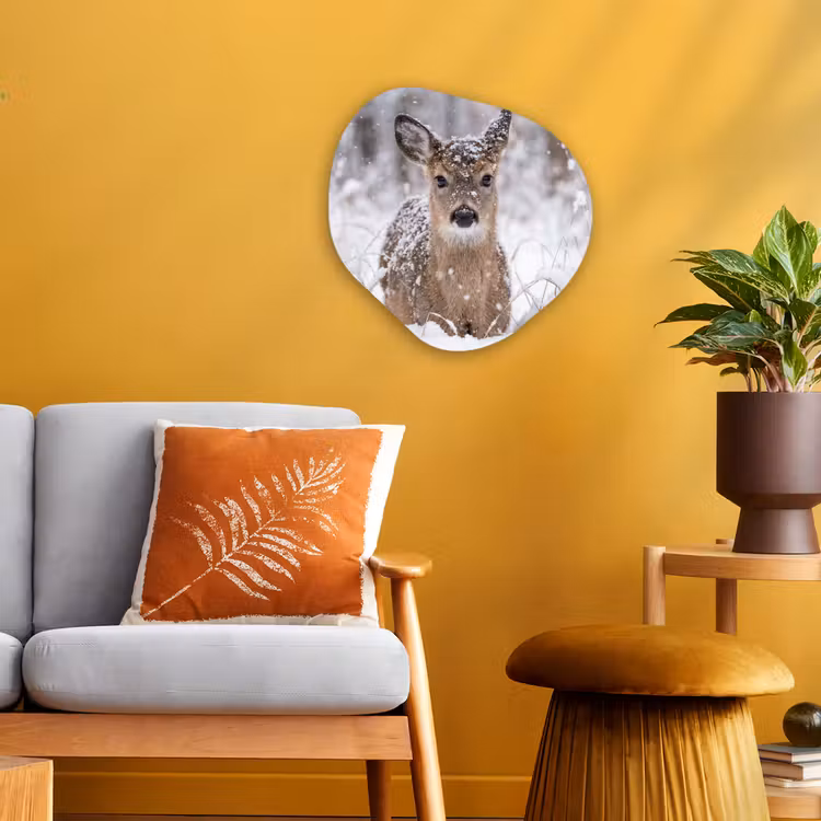 Organisch schilderij - Forex - Hert - Sneeuw - Bos - Dieren - Vertederend — 3