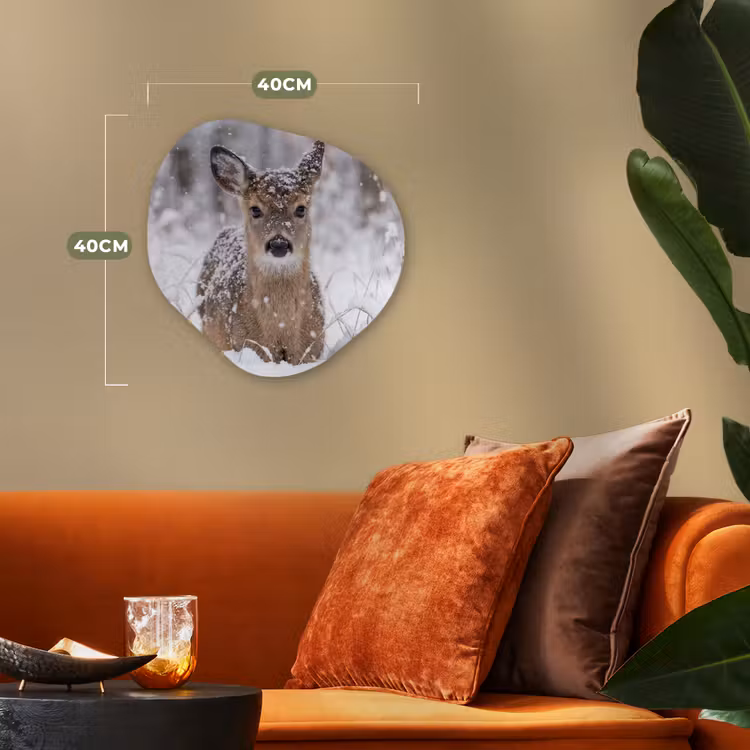 Organisch schilderij - Forex - Hert - Sneeuw - Bos - Dieren - Vertederend — 4