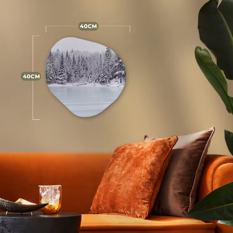Organisch schilderij - Forex - Meer - Dennen - IJs - Winter - Rustgevend — 4