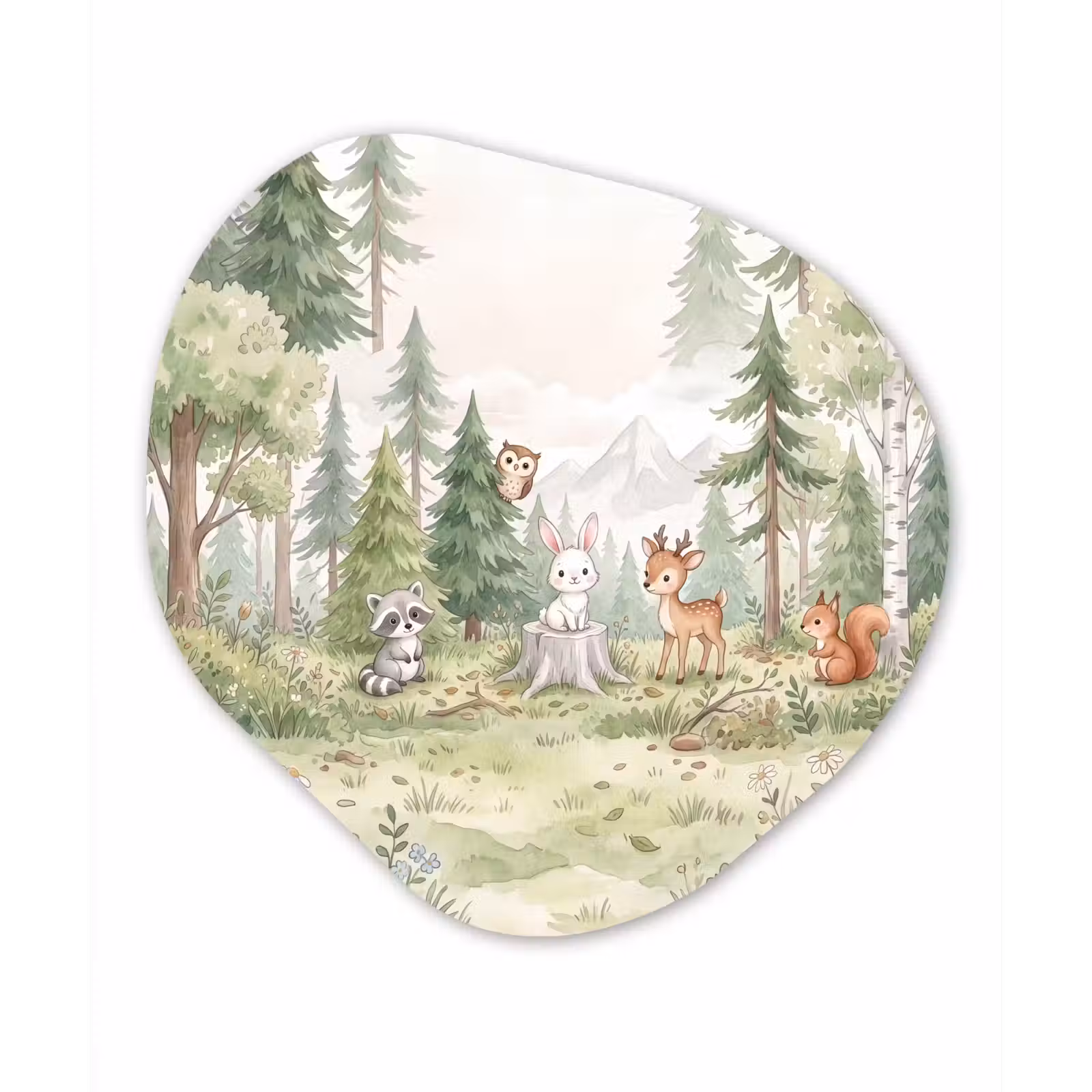 Organisch schilderij - Forex - Bos - Dieren - Groen — 1