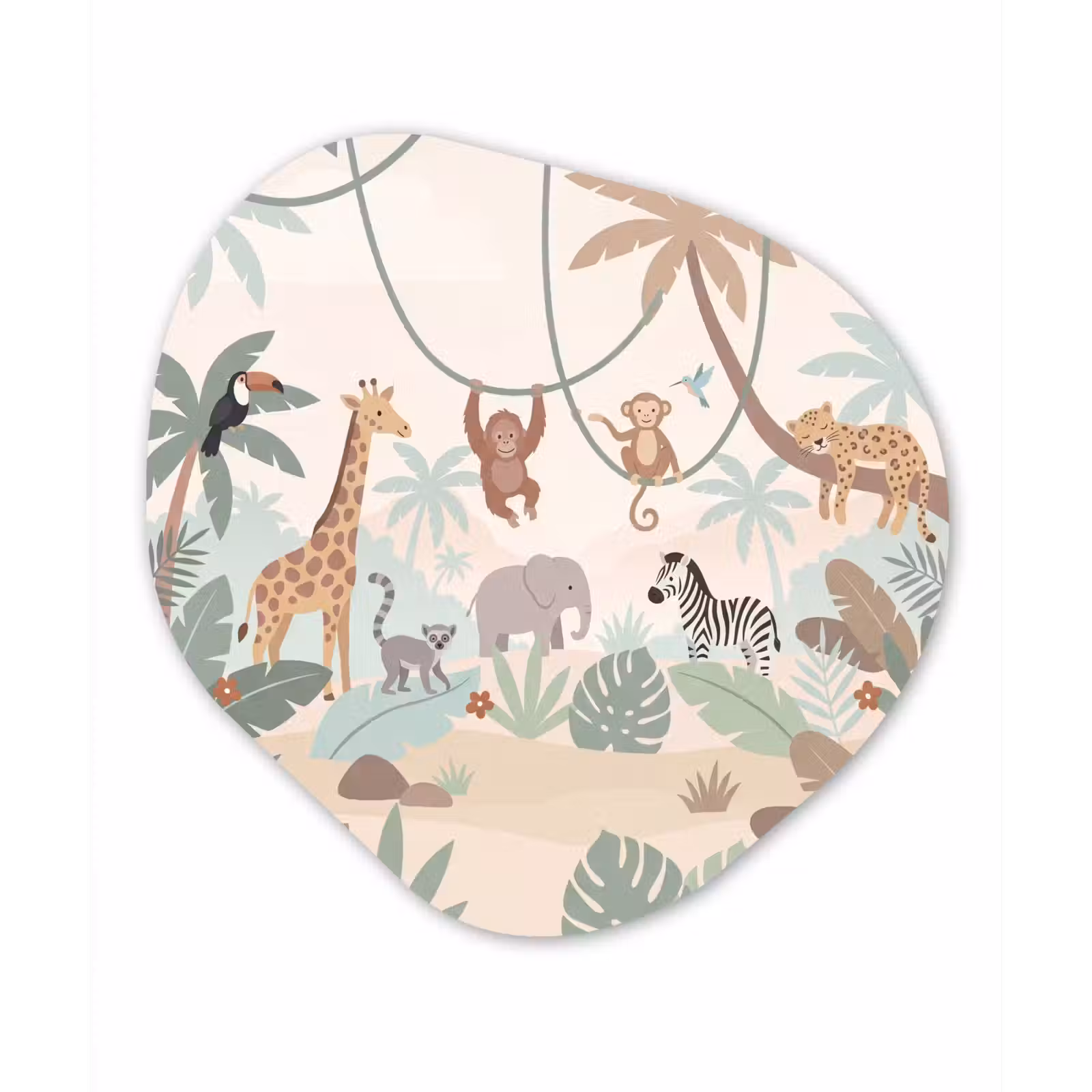 Organisch schilderij - Forex - Jungle - Dieren - Groen — 1