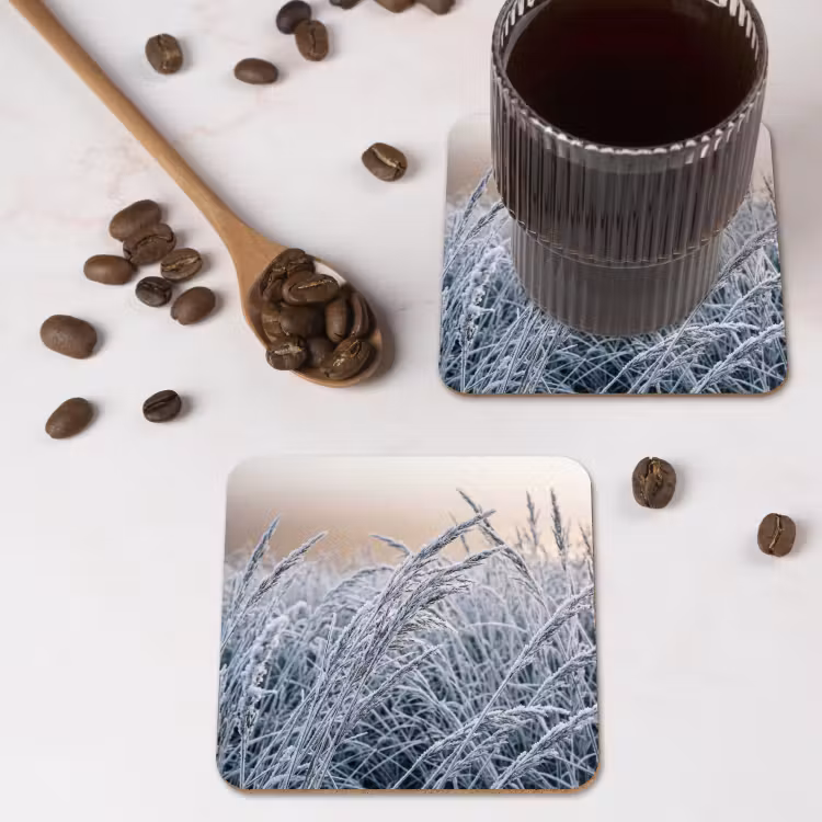 Onderzetter - Rijp - Gras - Kristallen - Winter - Minimalistisch — 4