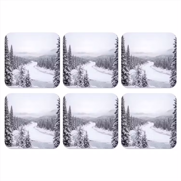 Onderzetter - Rivier - Bevroren - Landschap - Winter — 1