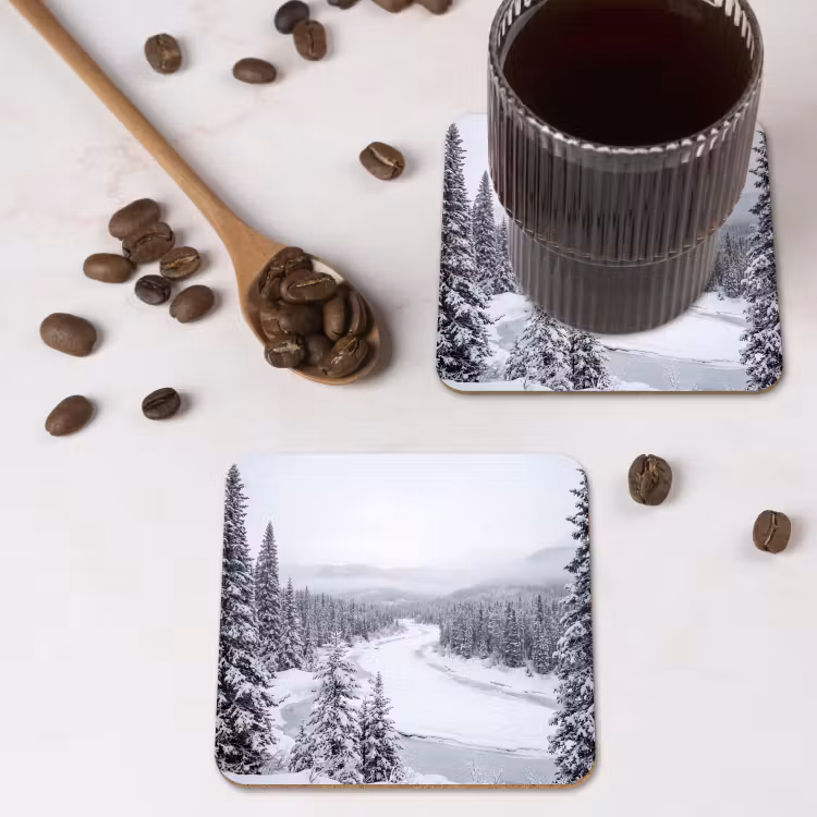 Onderzetter - Rivier - Bevroren - Landschap - Winter — 4