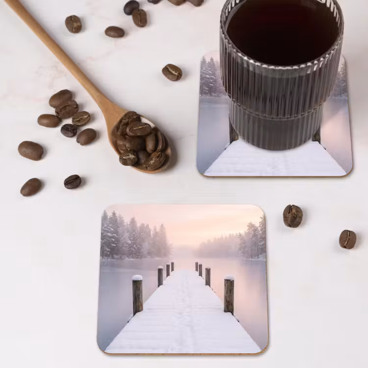 Onderzetter - Steiger - Meer - Mist - Winter - Serene — 4