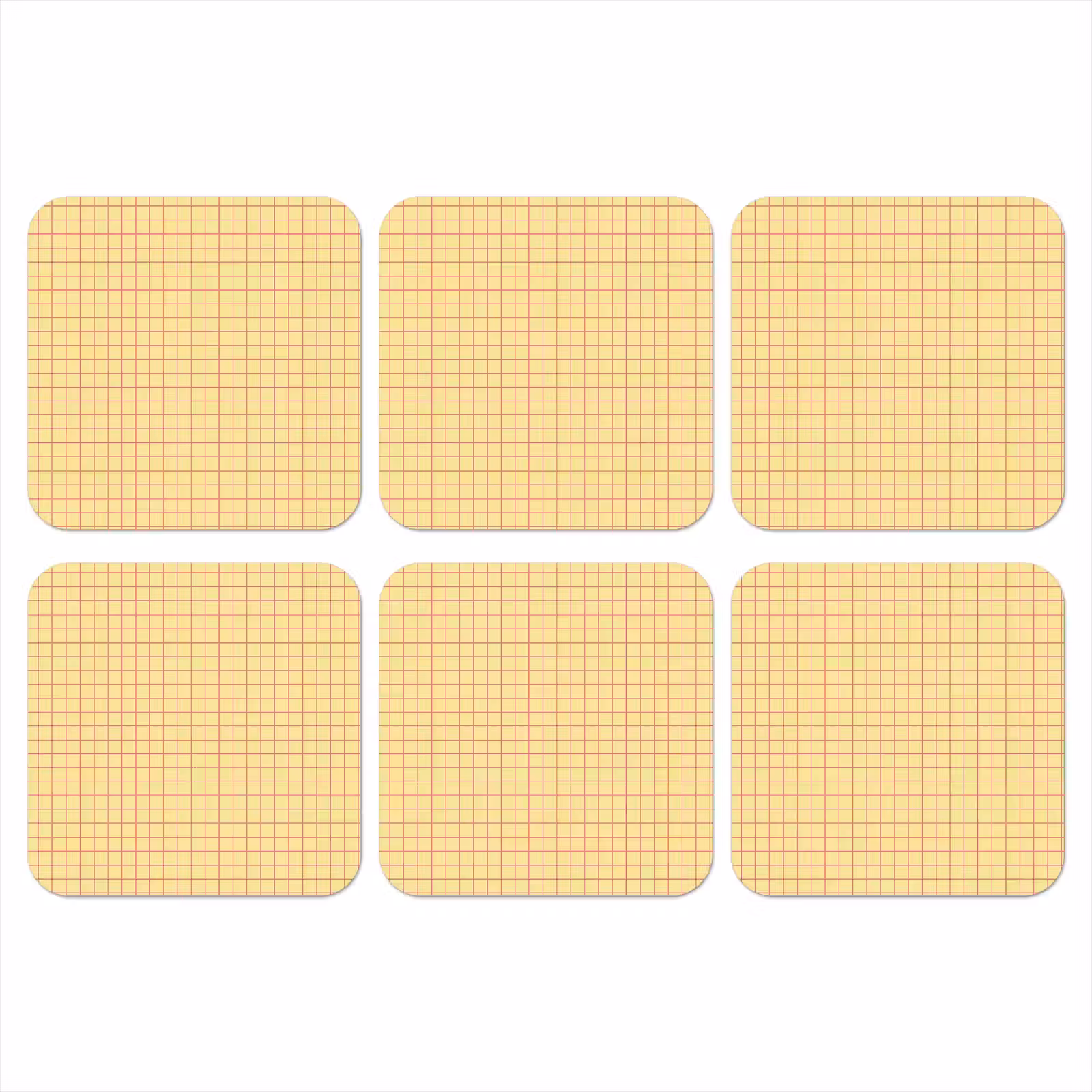 Onderzetter - Ruitjes - Grid - Minimalistisch - Geel - Roze — 1