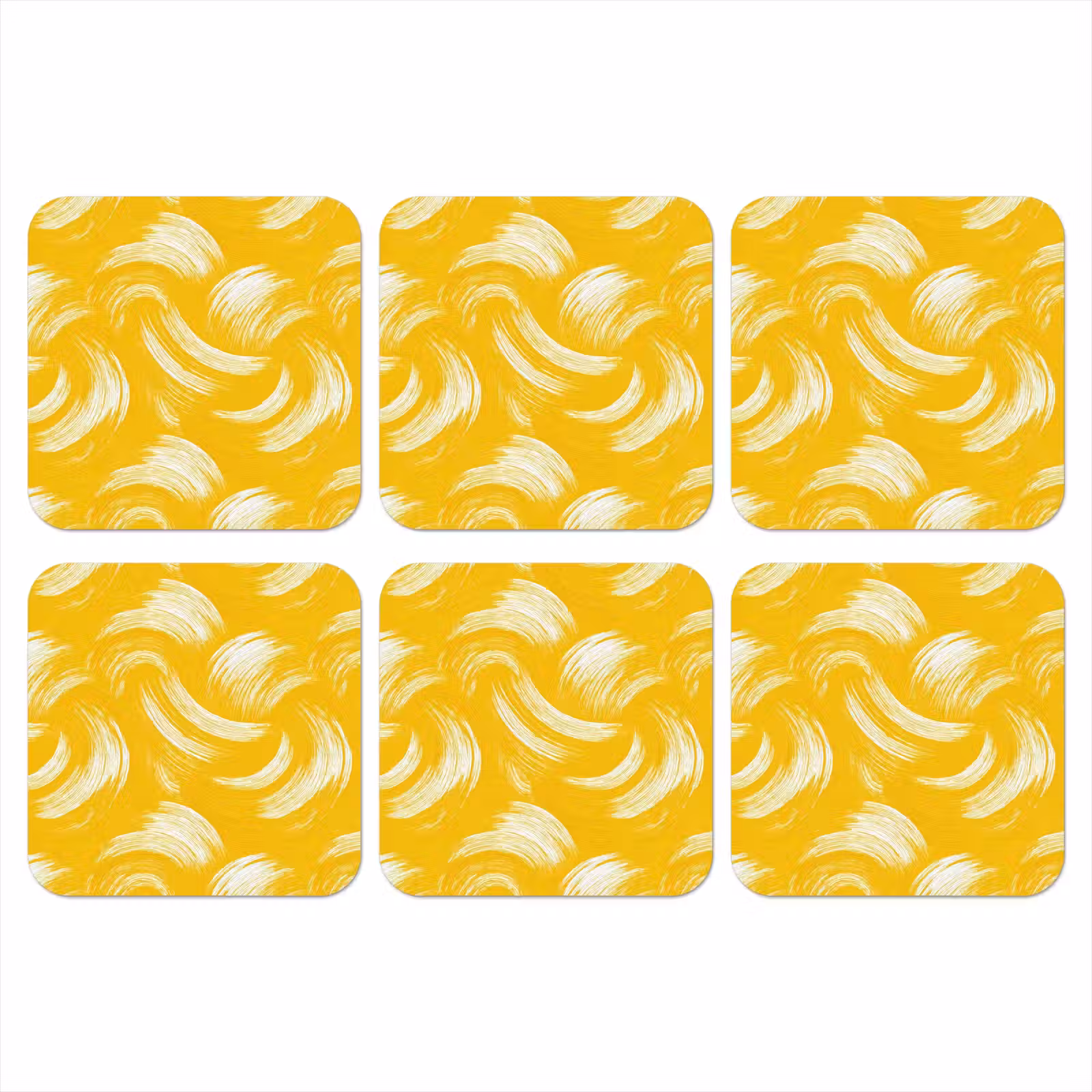 Onderzetter - Verfstreken - Abstract - Dynamisch - Geel — 1