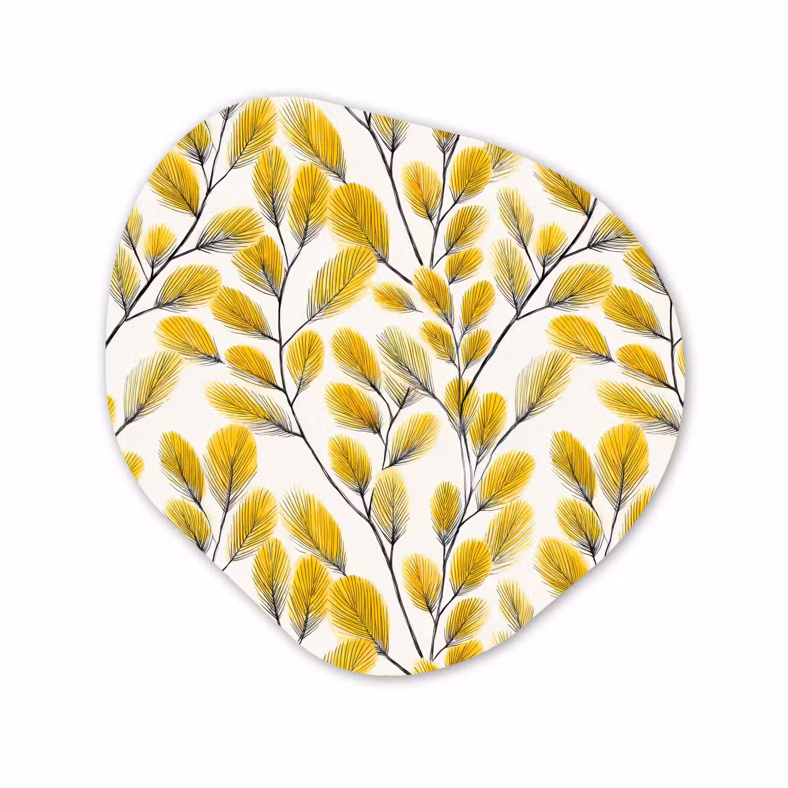 Organisch schilderij - Forex - Bladeren - Botanisch - Elegant - Geel - Zwart — 1