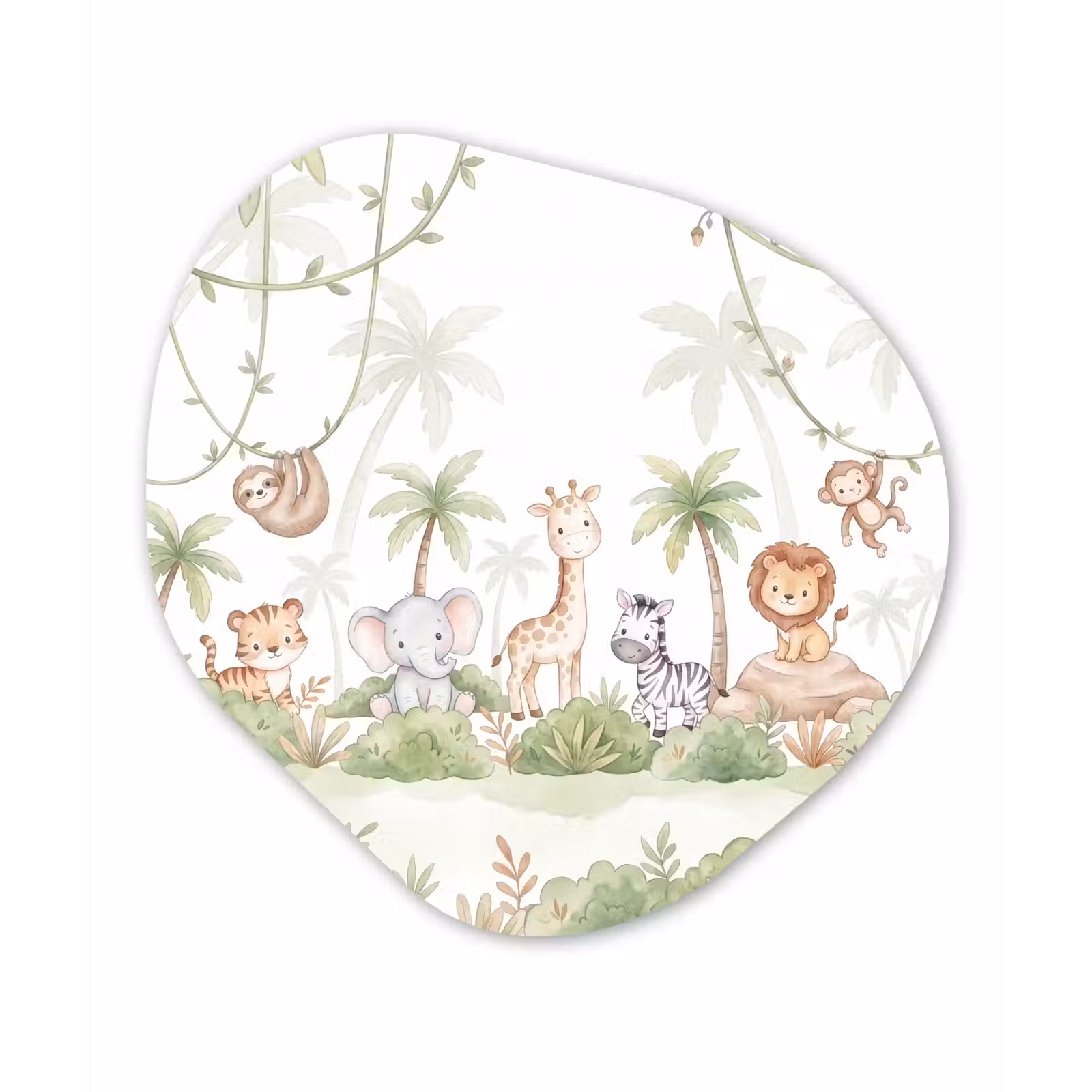 Organisch schilderij - Forex - Dieren - Jungle - Pastel — 1