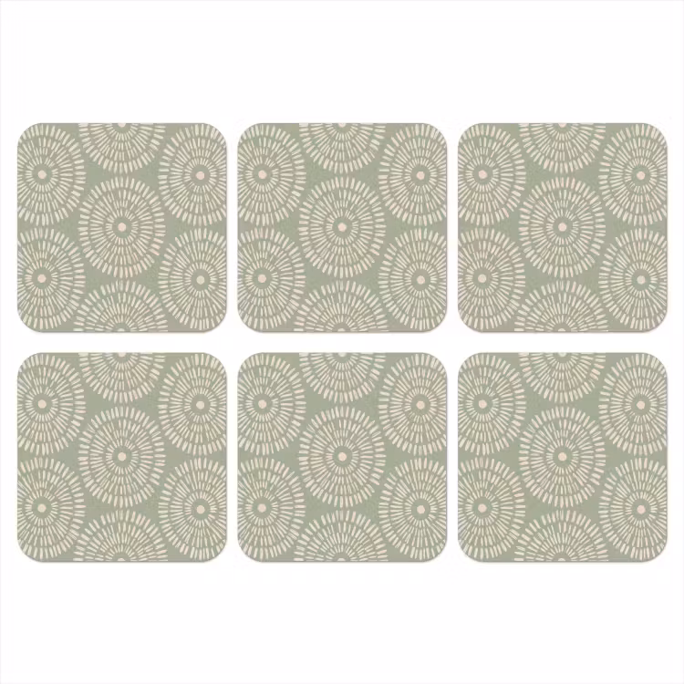 Onderzetter - Patroon - Cirkels - Abstract - Modern - Groen — 1