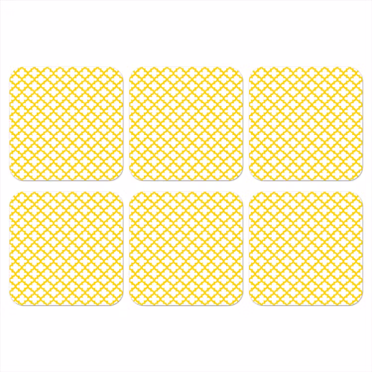 Onderzetter - Patroon - Geometrisch - Klassiek - Geel — 1