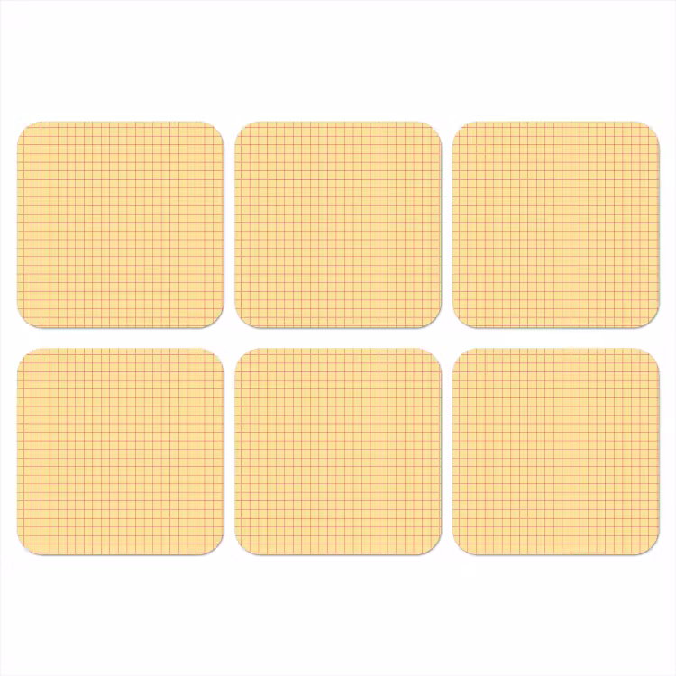 Onderzetter - Ruitjes - Grid - Minimalistisch - Geel - Roze — 1