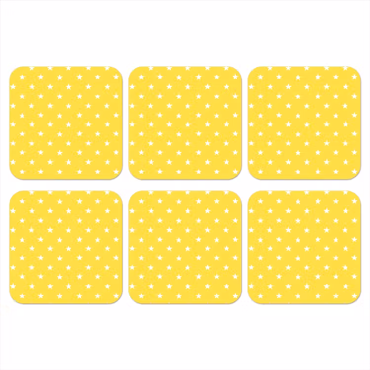 Onderzetter - Sterren - Patroon - Minimalistisch - Geel — 1