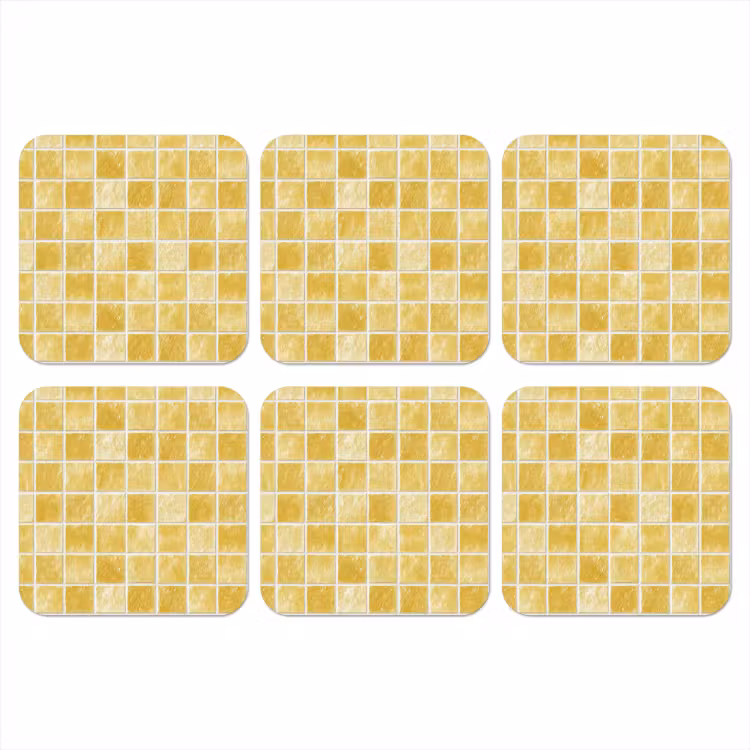 Onderzetter - Tegels - Mozaïek - Textuur - Goudgeel — 1