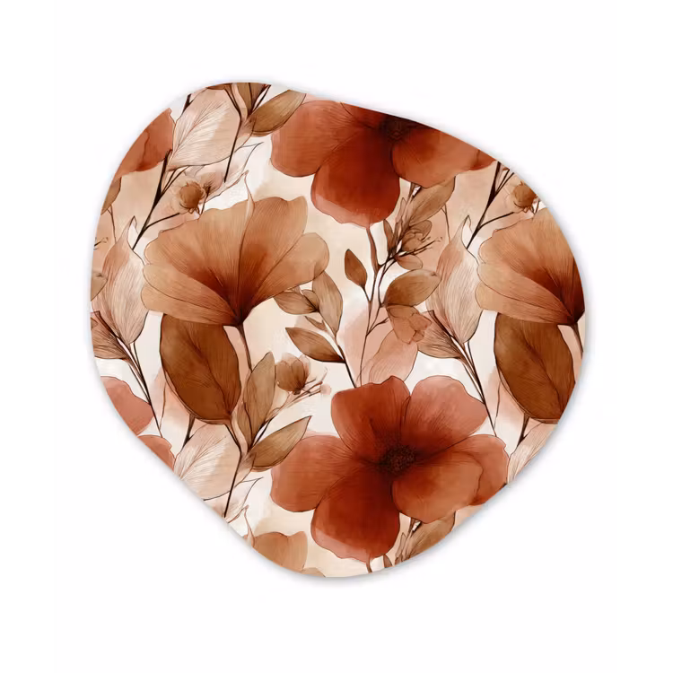 Organisch schilderij - Forex - Bloemen - Aquarel - Botanisch - Terracotta — 1